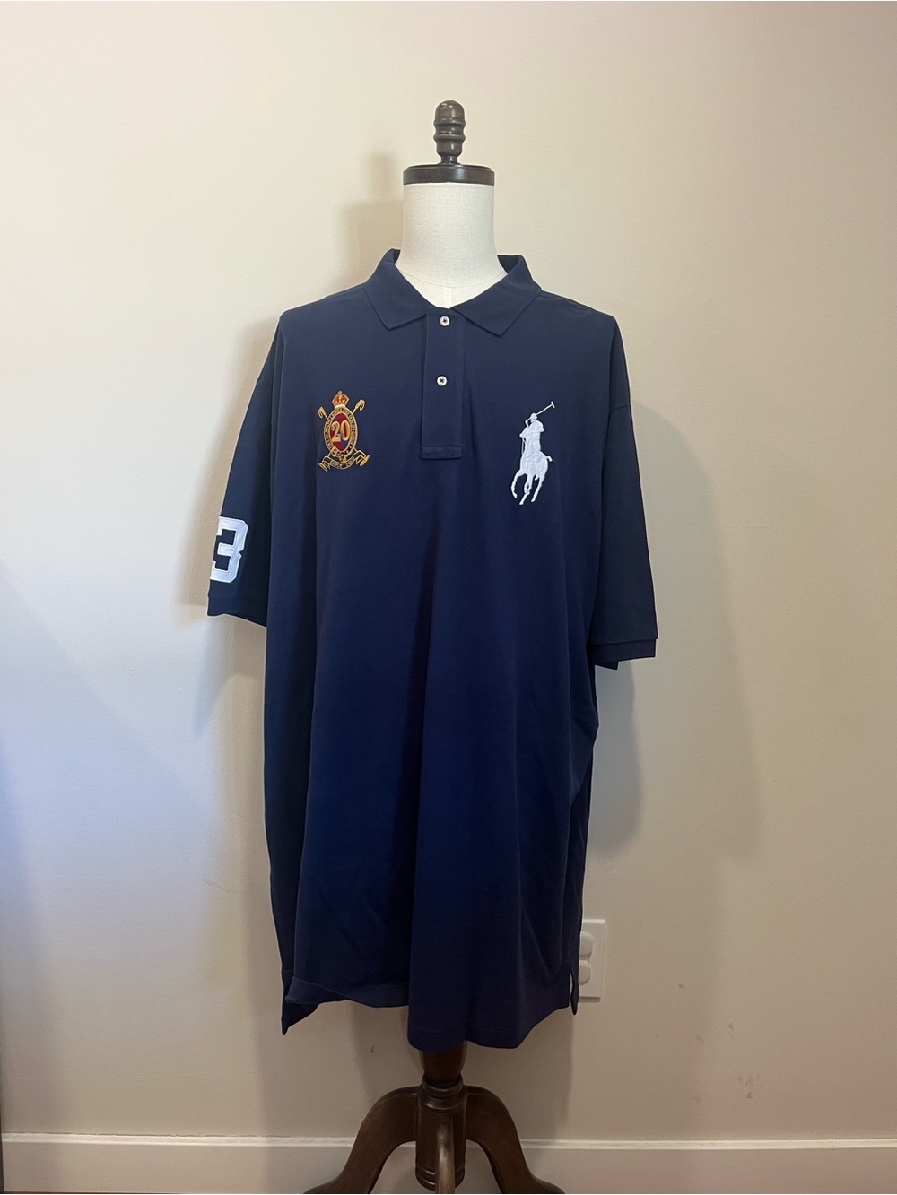 NWT Polo Ralph Lauren Embroidered Logo Big Pony Polo Shirt Navy Men’s Tall 4XLT